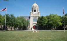 Photo of the front lawn facing Haas College Center