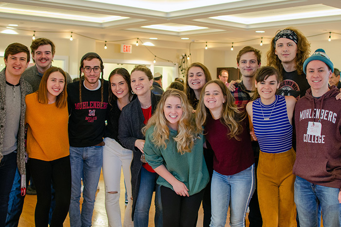 Group of students attending an event.