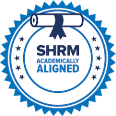 A digital badge indicating recognition as a SHRM Recertification Provider