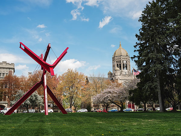 Muhlenberg College campus on a spring day.